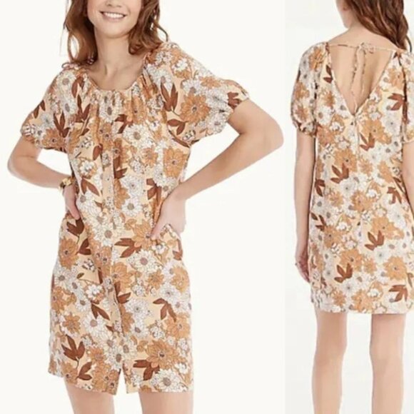 New! J. Crew Zinnia floral linen sheath dress mod retro flowers 28332 - Picture 1 of 13